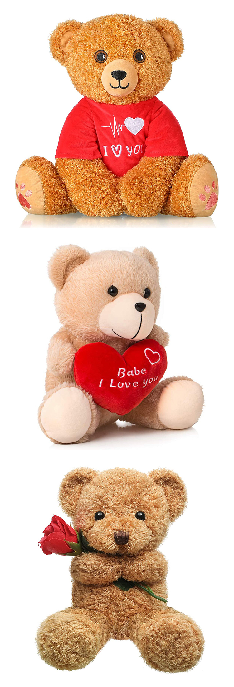 personalized high quality wholesale valentines love you plush toy teddy bears hug heart