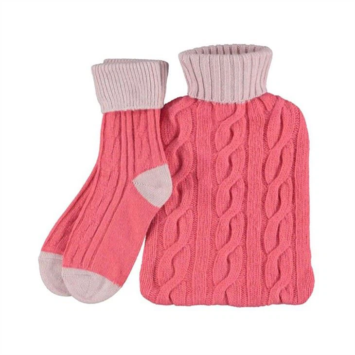 Hot Water Bottle Knitted Cover And Socks