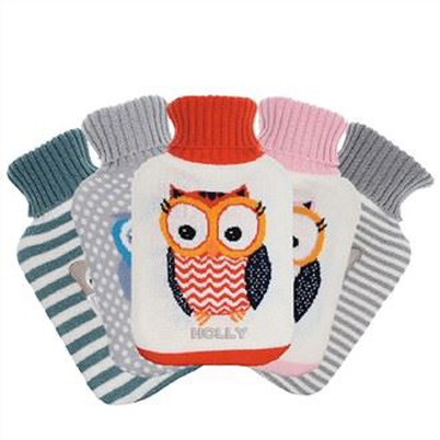 Penutup Botol Air Panas Rajutan Pola Burung Hantu